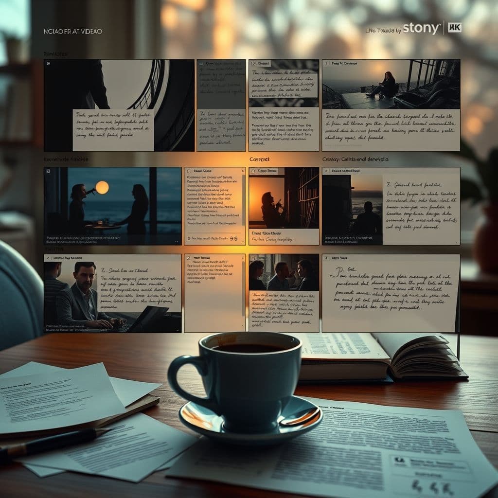 Ejemplo visual de un storyboard generado por ChatGPT para VEO3