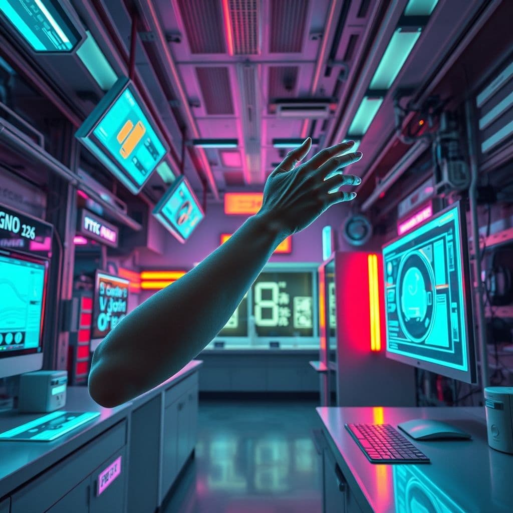 Representación futurista de múltiples herramientas de inteligencia artificial interactuando con un usuario