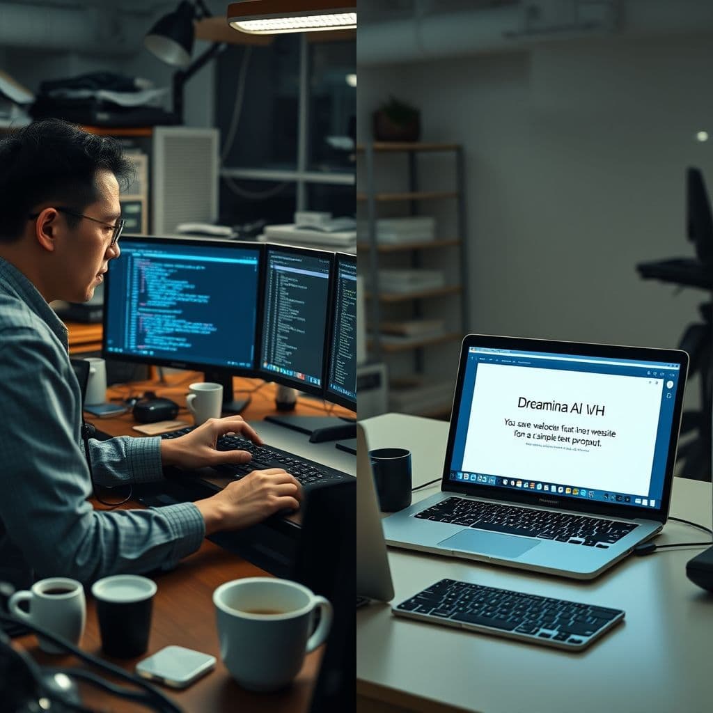 Comparación entre desarrollo web tradicional y con Emergent AI