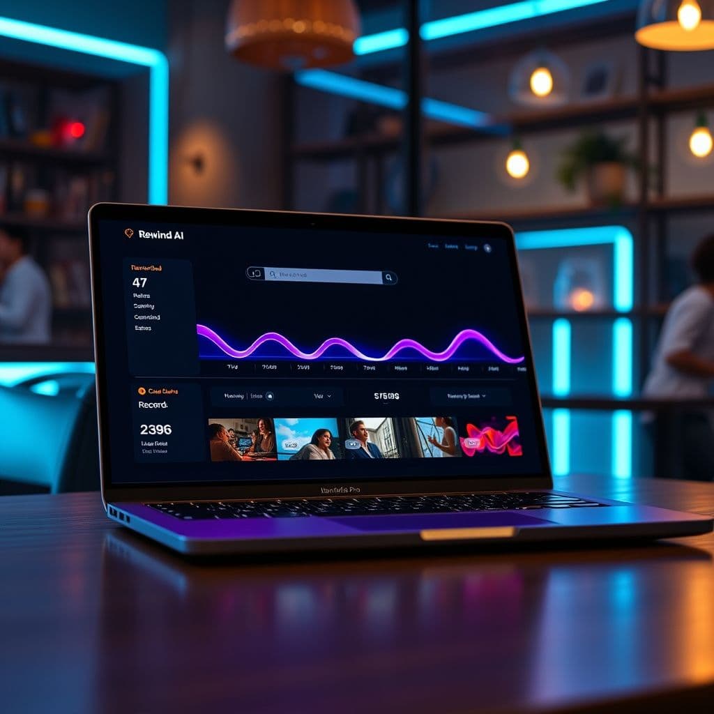 Interfaz de Rewind AI mostrando búsquedas en memoria digital
