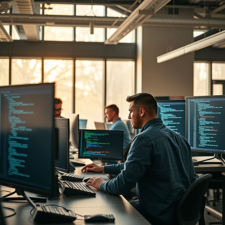 Desarrolladores profesionales colaborando con herramientas de IA como Spark