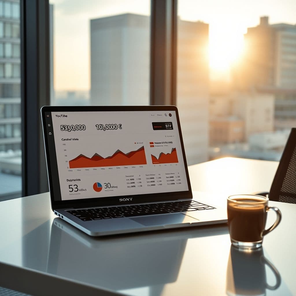Dashboard de YouTube mostrando ingresos de un canal faceless
