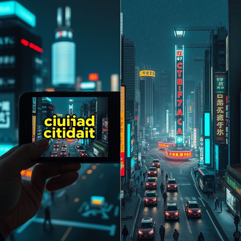 Ejemplo de video generado por ChatGLM mostrando una transformación de paisaje urbano a futurista