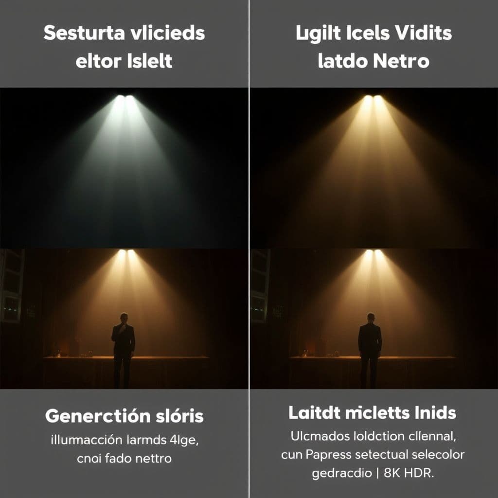 Comparación visual entre un video generado con prompt básico y uno con prompt detallado en VEO3