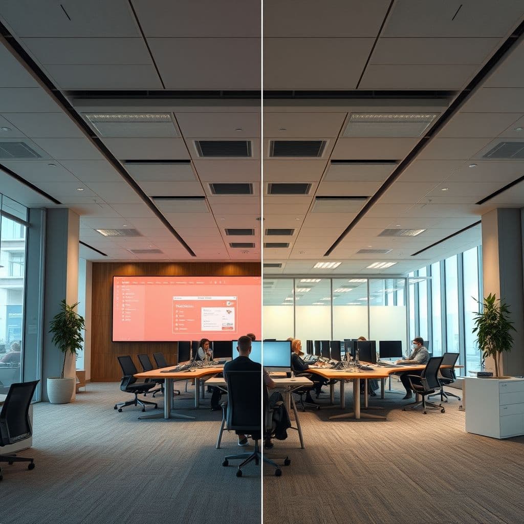 Comparación lado a lado entre PowerPoint tradicional y herramientas modernas de IA