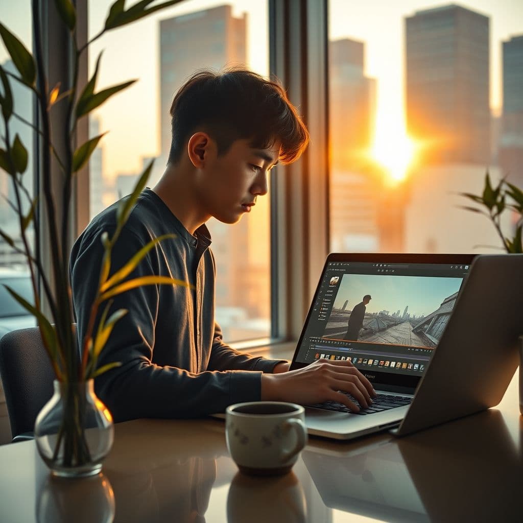 Persona editando video en CapCut con herramientas de inteligencia artificial