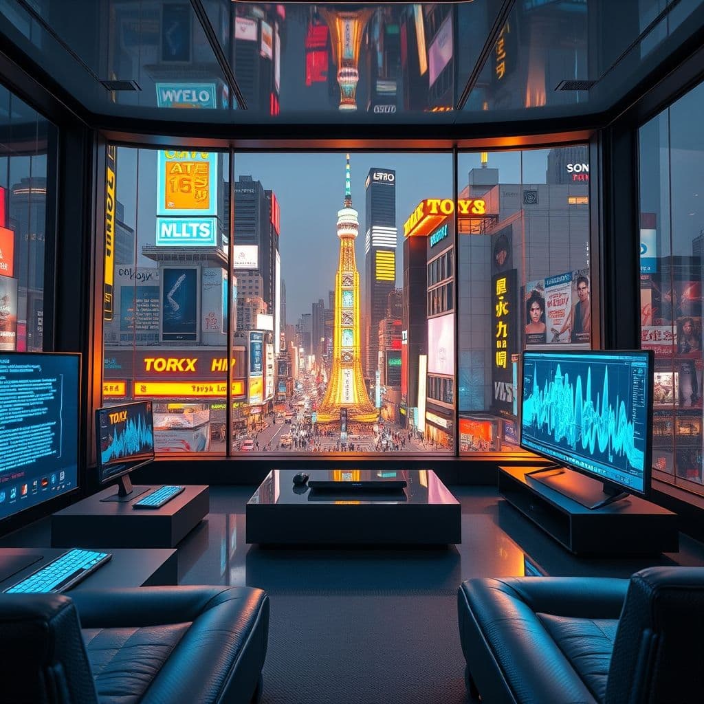 Persona utilizando múltiples herramientas de IA en diferentes dispositivos para crear contenido digital