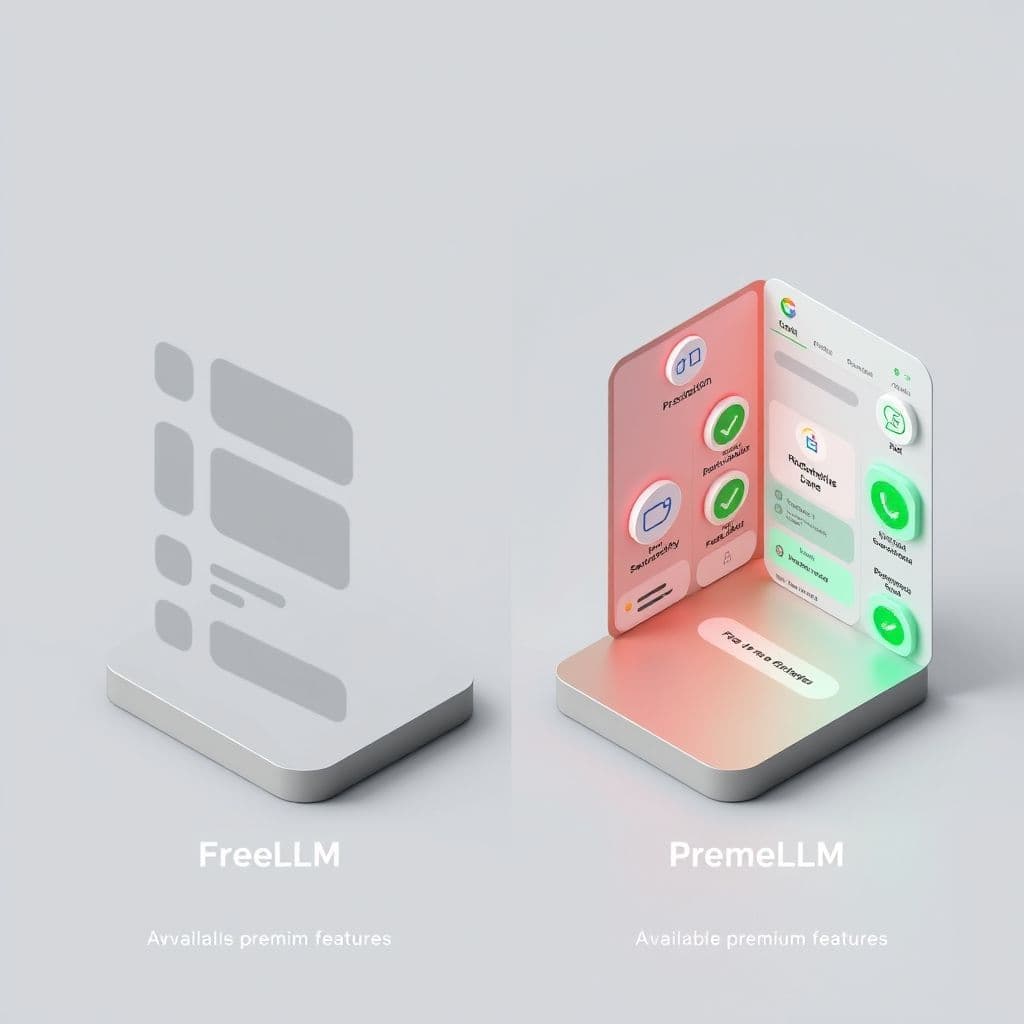 Comparativa visual entre planes gratuitos y premium de ChatLLM