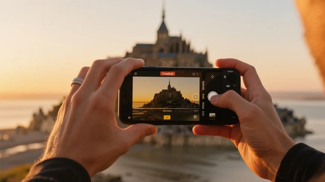 Persona aplicando un efecto especial a un video en la aplicación Creative.