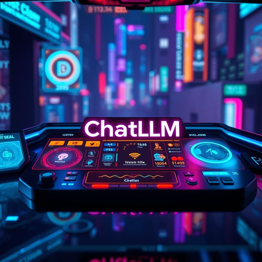 Interfaz moderna de ChatLLM mostrando múltiples modelos de IA disponibles