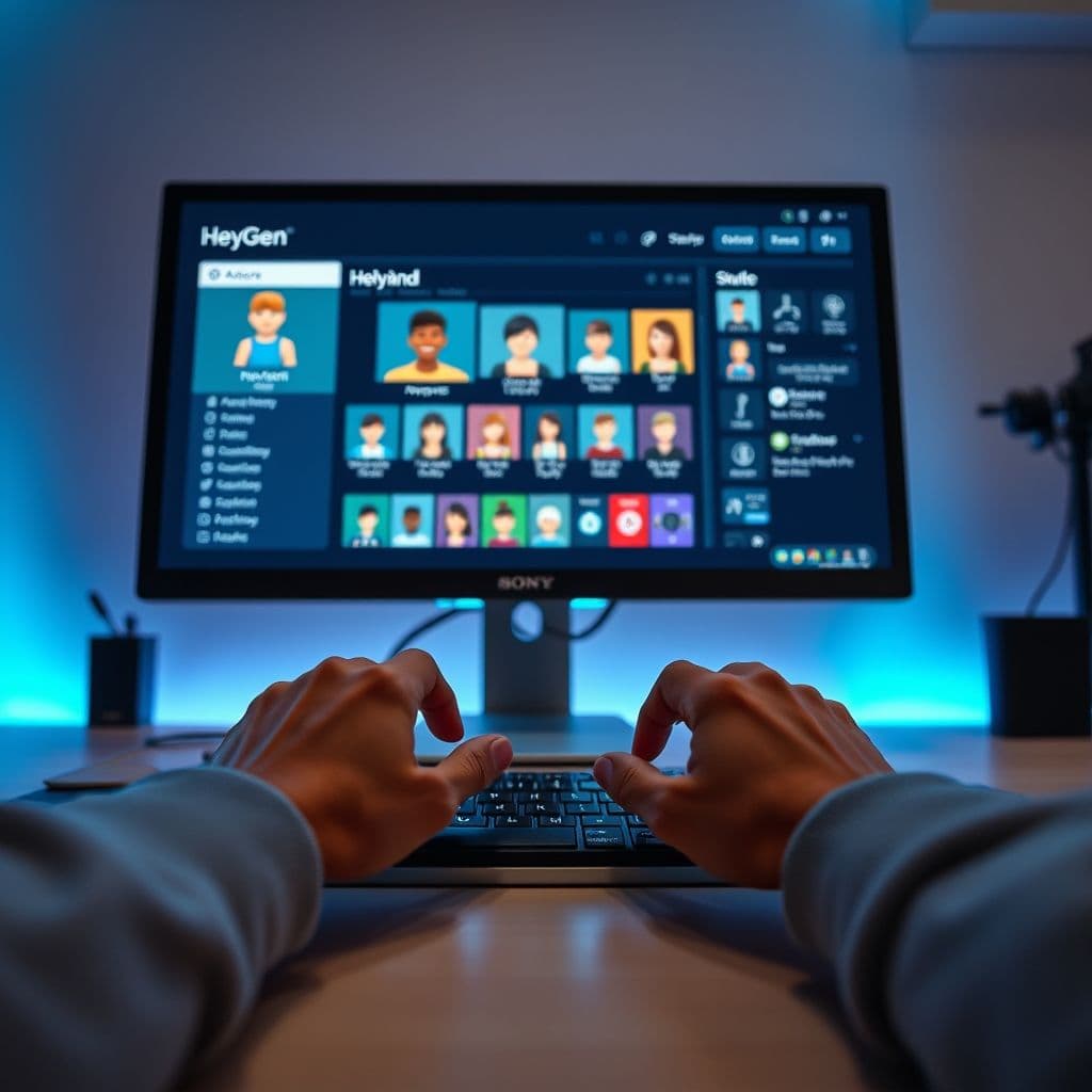 Interfaz de HeyGen mostrando el proceso de creación de avatares