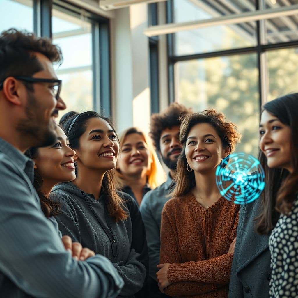 Persona describiendo una idea a LobaBo que se convierte en interfaz digital