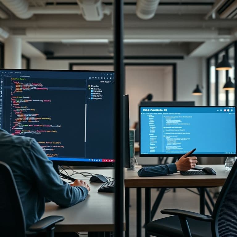 Comparación visual entre el trabajo manual de programación y la automatización con IA