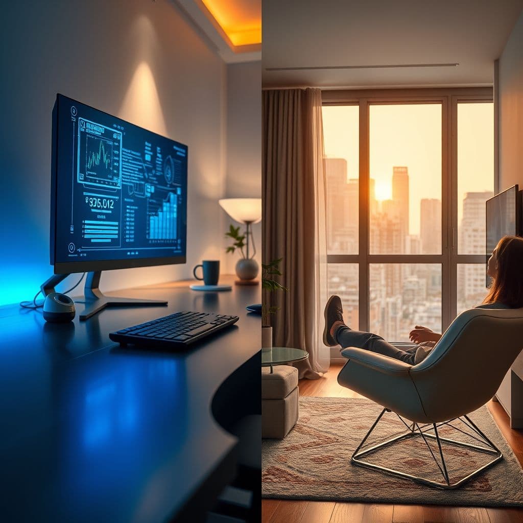 Computer X automatizando tareas en un computador mientras el usuario se relaja