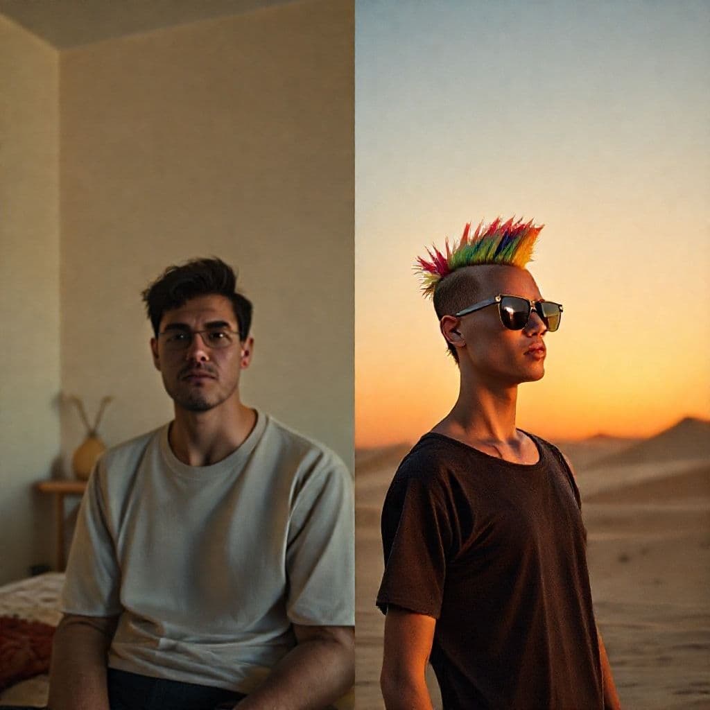 Comparativa antes y después de edición con Flux Kontext mostrando transformación de imagen