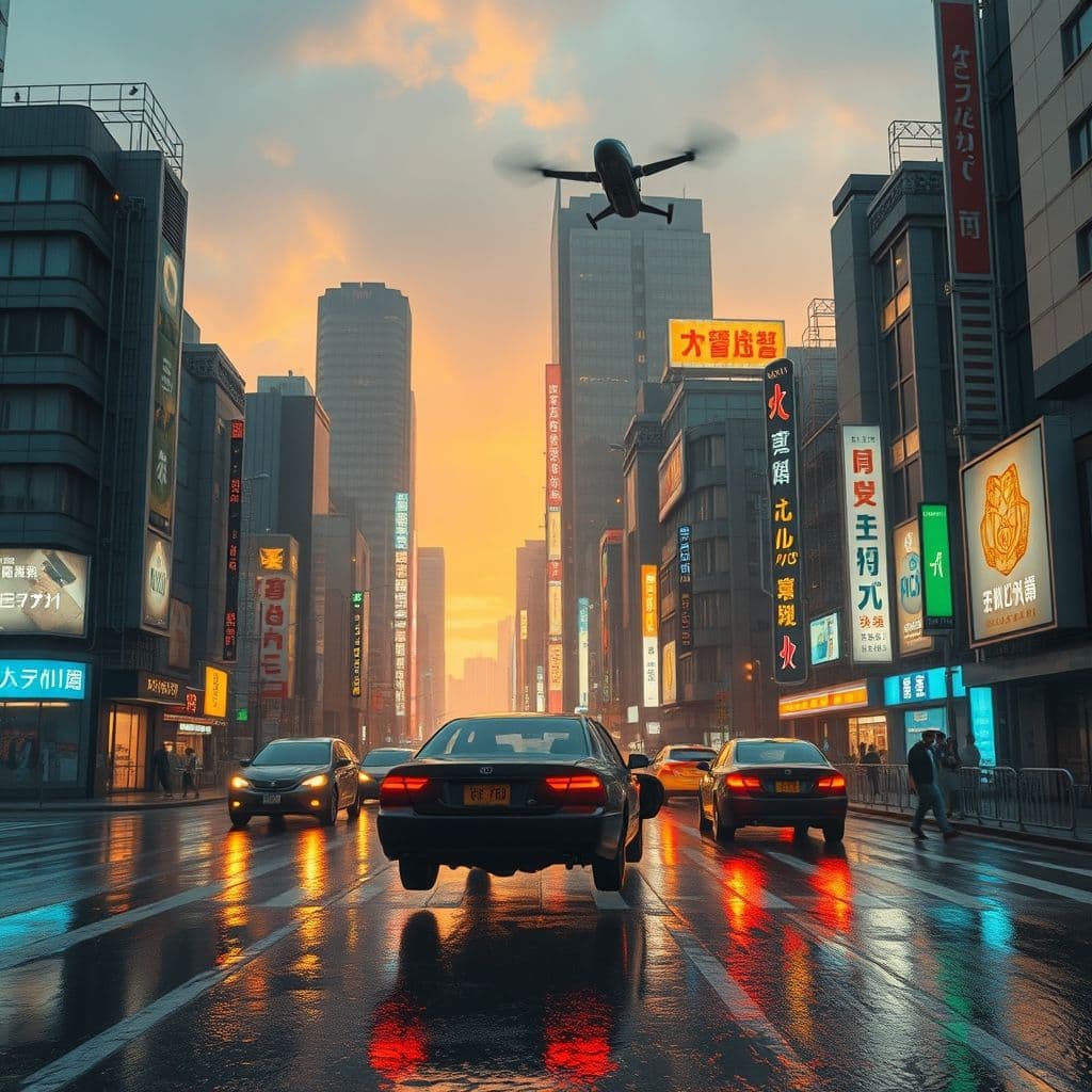 Ejemplo de imagen generada con Immich FX mostrando paisaje futurista