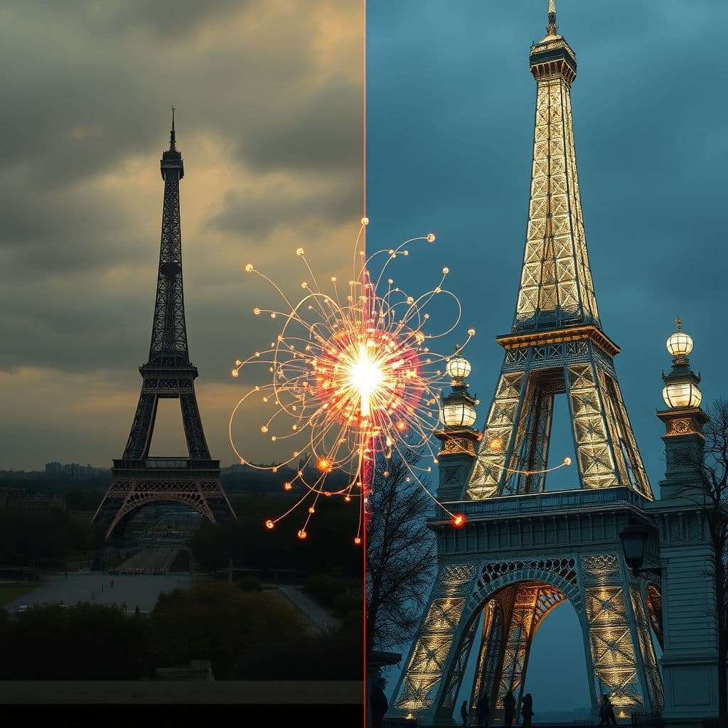 Comparación lado a lado de imagen pequeña ampliada con IA versus método tradicional