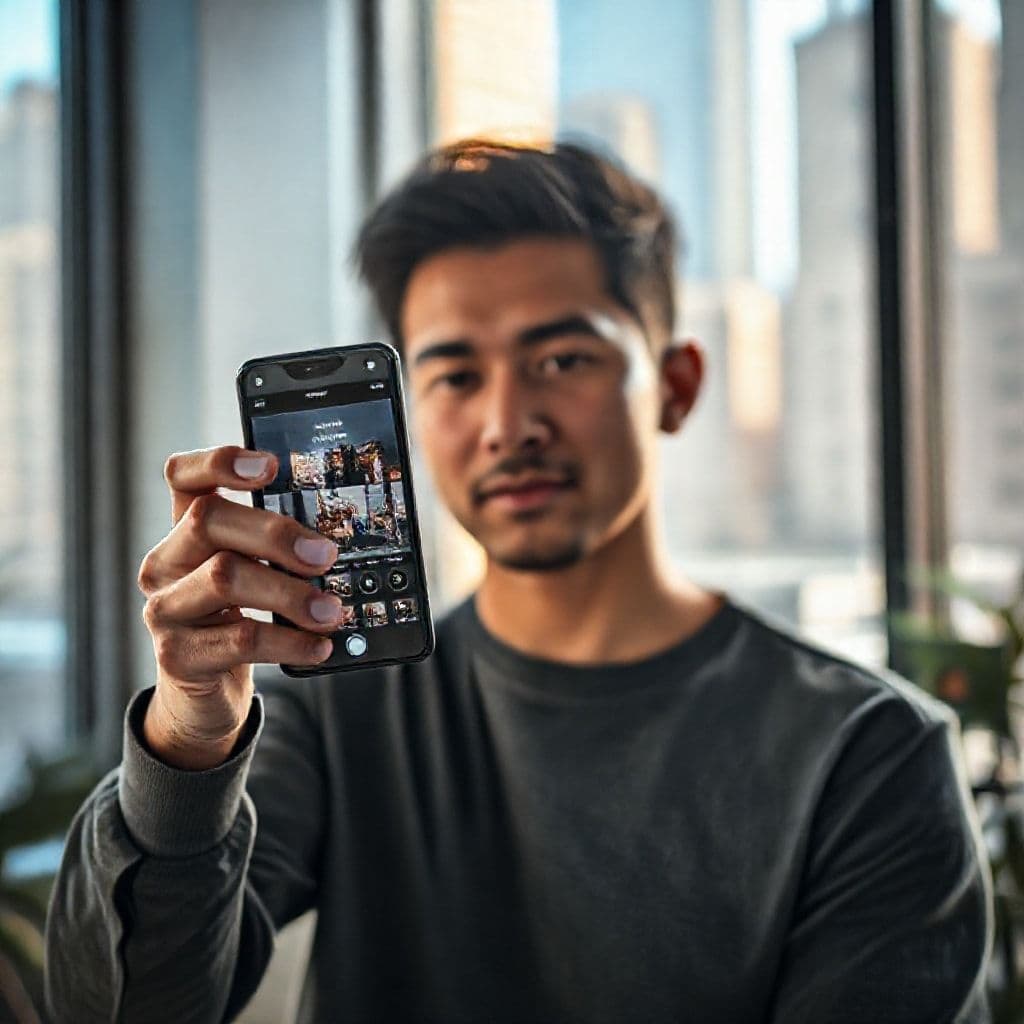 Persona editando video en móvil con herramientas de IA de CapCut en pantalla