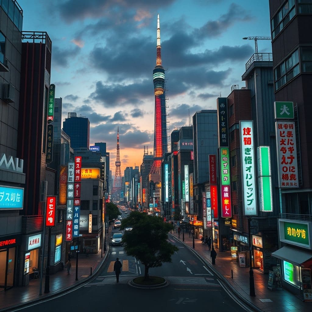 Imagen generada por inteligencia artificial mostrando un paisaje futurista con colores vibrantes.