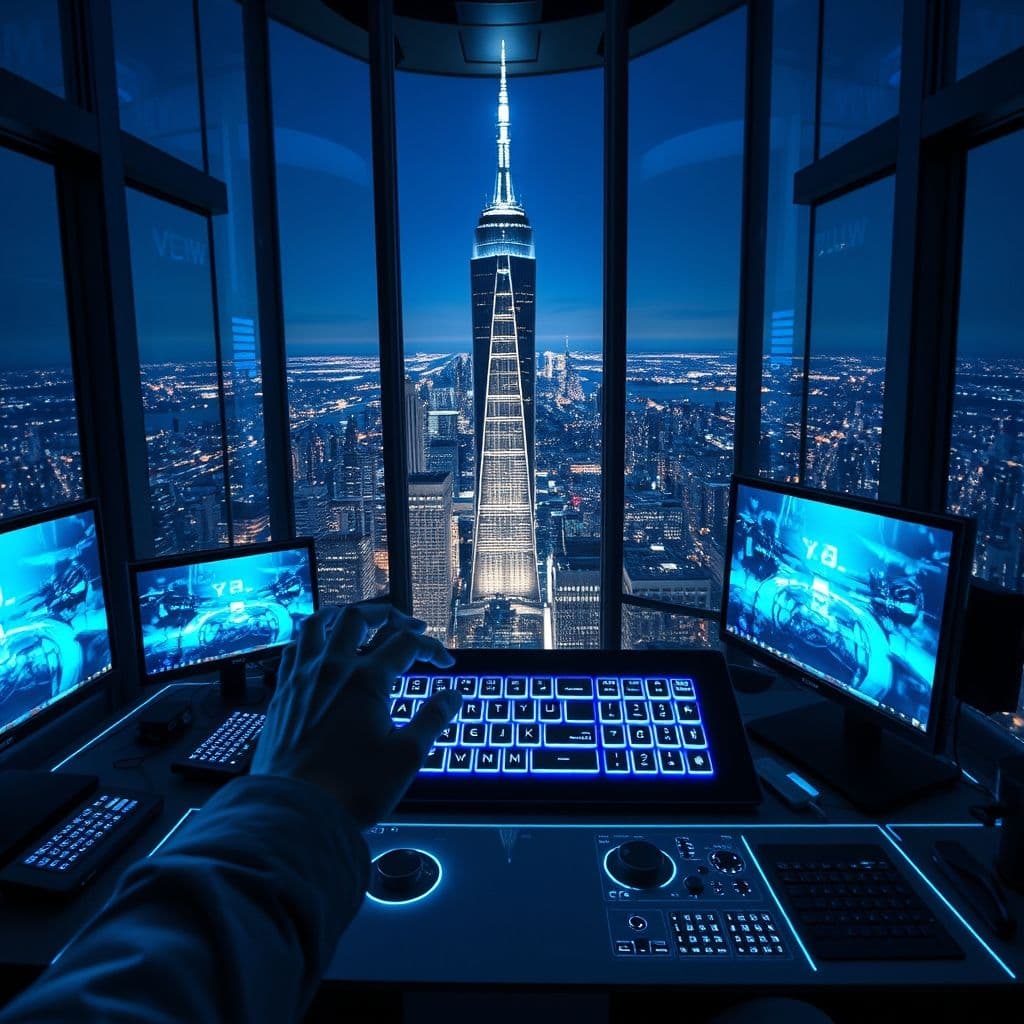 Interfaz de Kling AI mostrando la edición de un vídeo distópico.