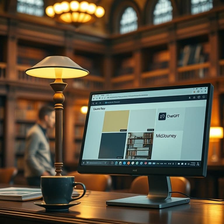 Ejemplo de interfaz de UserFlex con pestañas abiertas para ChatGPT, Canva y MidJourney