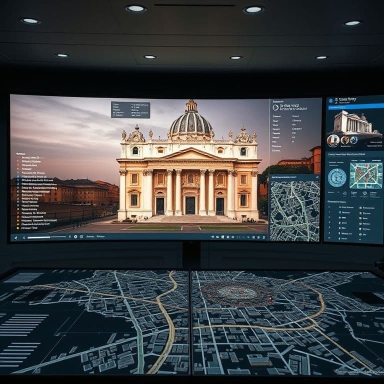 Interfaz de GeoSpy analizando una imagen con elementos arquitectónicos reconocibles