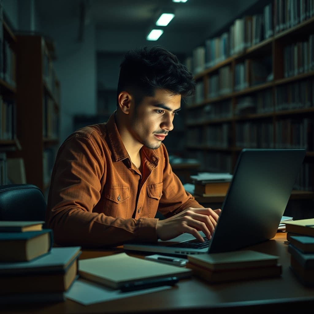 Estudiante usando inteligencia artificial para redactar un trabajo universitario