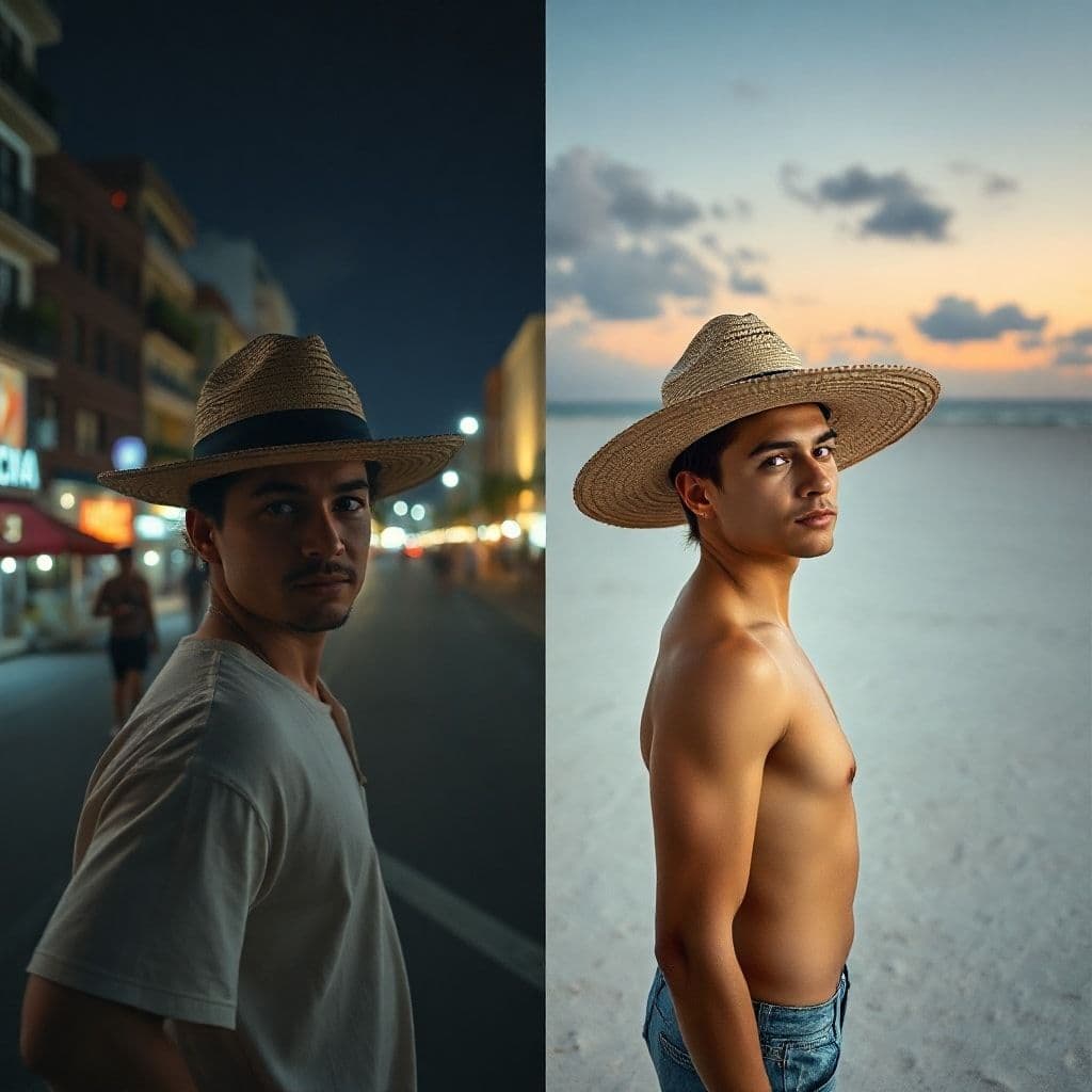 Comparación entre imagen original y editada con Géminis mostrando transformación completa