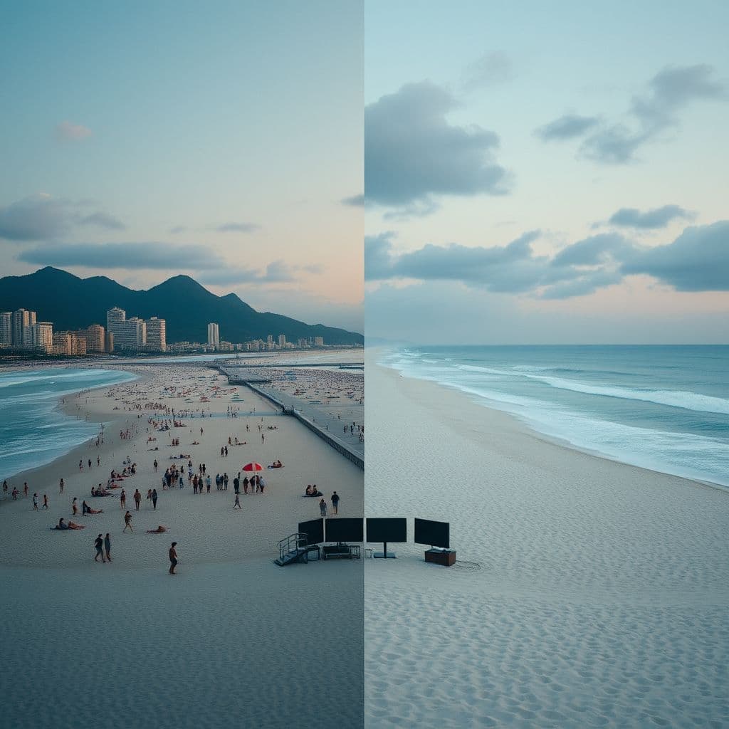 Ejemplo de antes y después con NanoBanana mostrando la eliminación de objetos