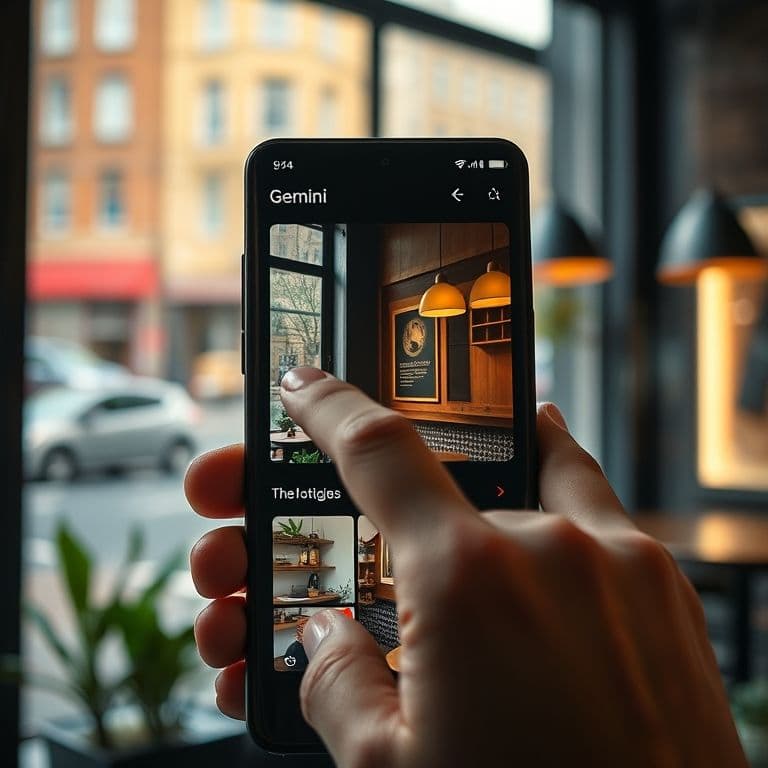 Proceso de selección de imagen en la aplicación Géminis desde un teléfono móvil