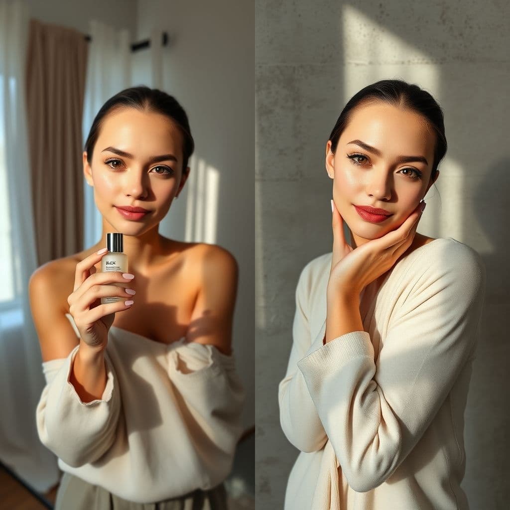 Comparación lado a lado entre un influencer humano y un avatar de Creatify promocionando el mismo producto.