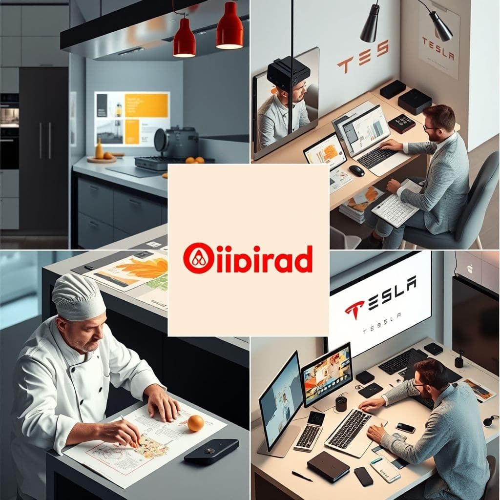 Ejemplos de diseños creados con Recraft para diferentes profesiones