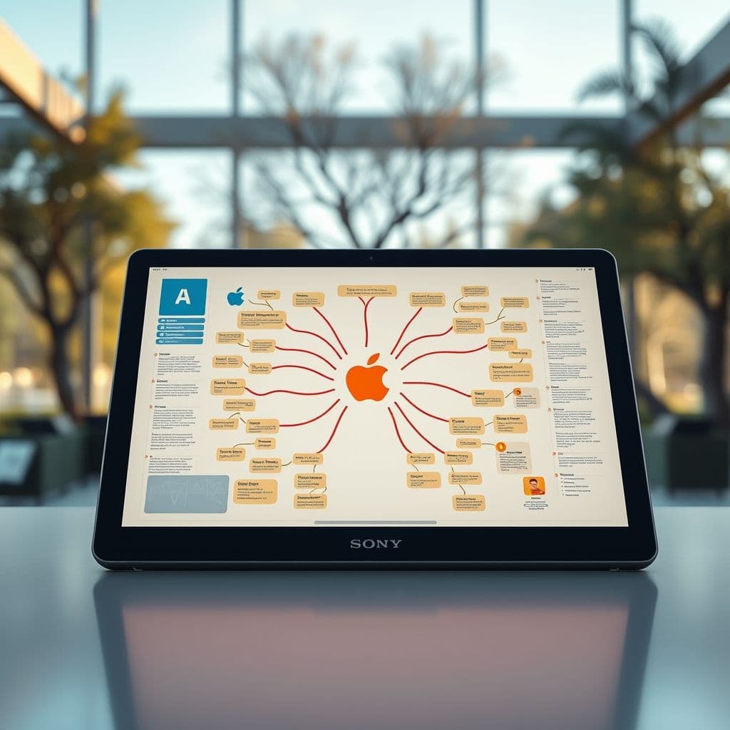Ejemplo de mapa mental creado con Nightingale mostrando organización visual de ideas.