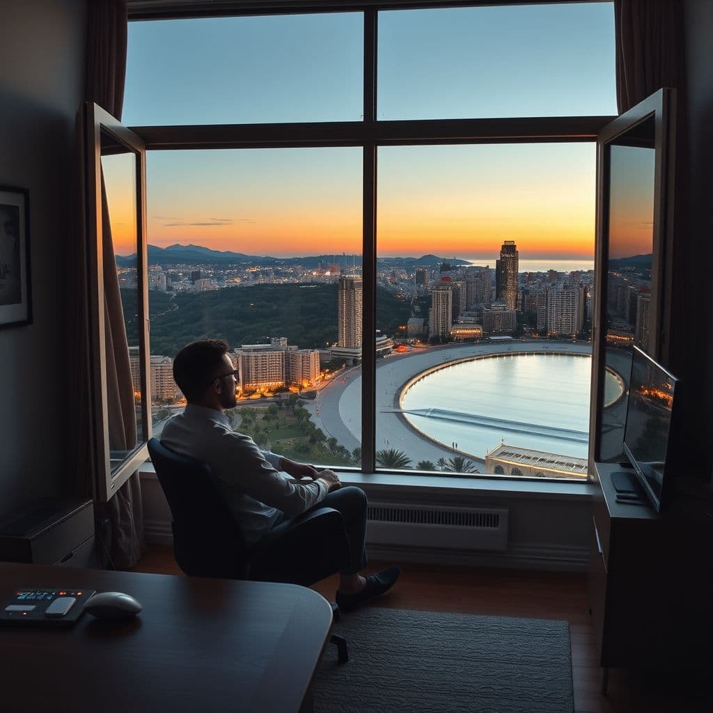 Persona usando Géminis de Google para editar una imagen con IA, transformando un fondo urbano en una playa paradisíaca