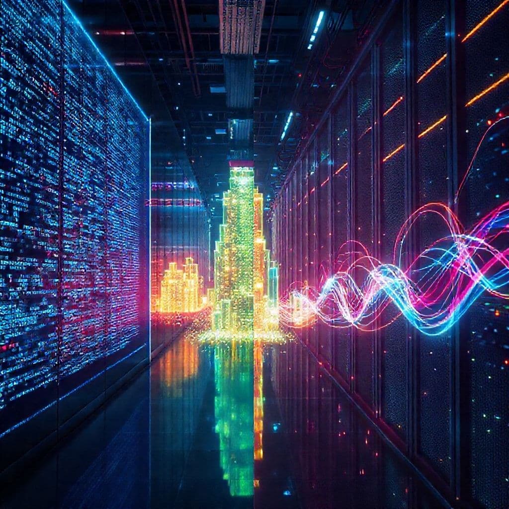 Flowith Neo generando contenido multimodal simultáneamente: texto, video, modelos 3D y audio