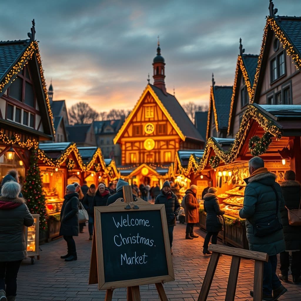 Ejemplo de póster navideño creado con IA mostrando galletas de jengibre