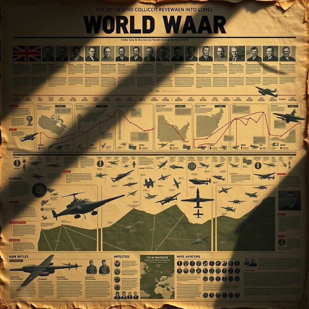 Ejemplo de infografía generada por IA sobre la Segunda Guerra Mundial