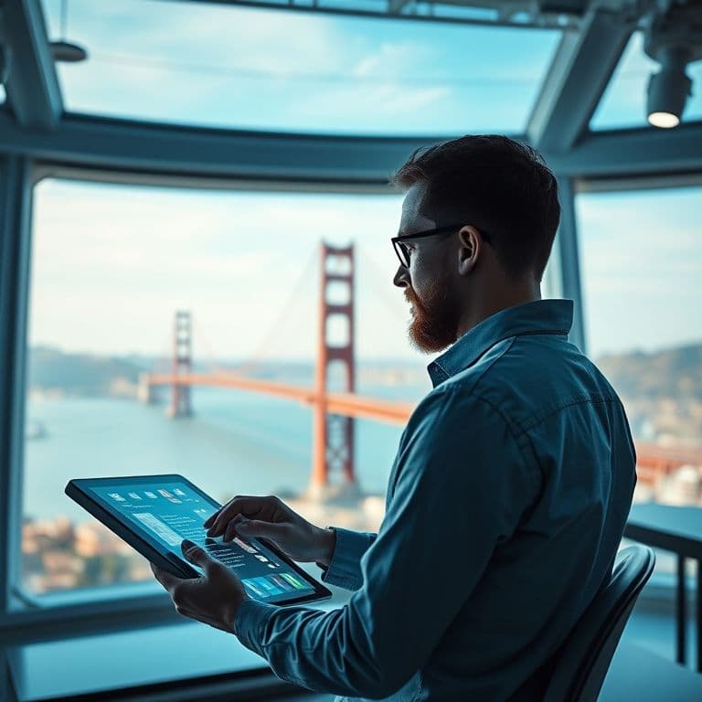 Proceso de creación de aplicaciones con Rork AI mostrando interfaz de usuario y resultados en dispositivos móviles