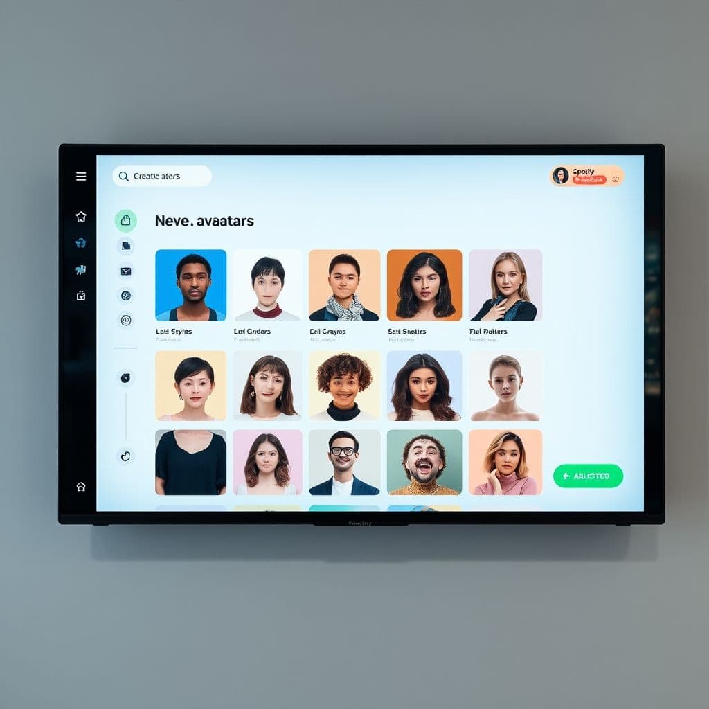Interfaz de usuario de Creatify mostrando el proceso de creación de un influencer virtual.