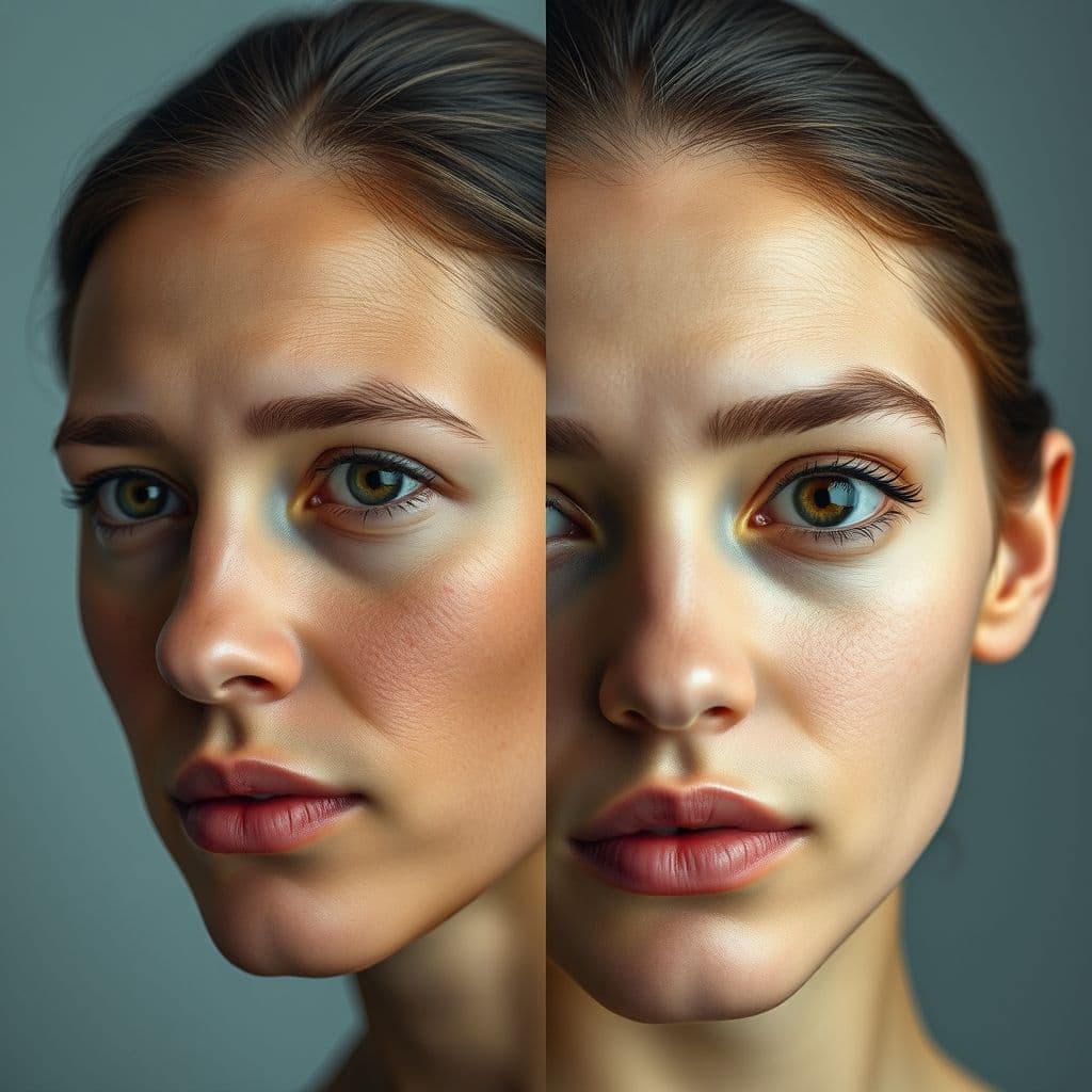 Comparación entre avatar IA y persona real