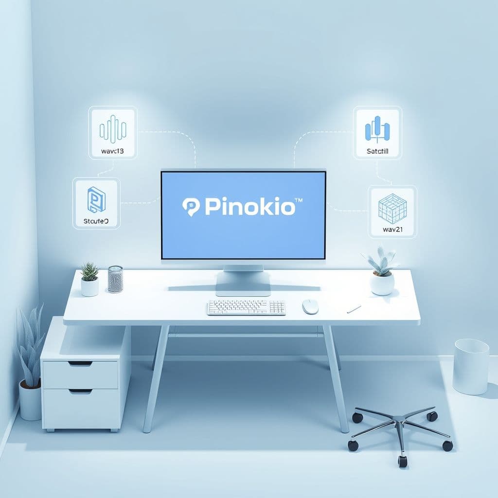 Diagrama que muestra cómo Pinokio gestiona los modelos de IA localmente en un ordenador.