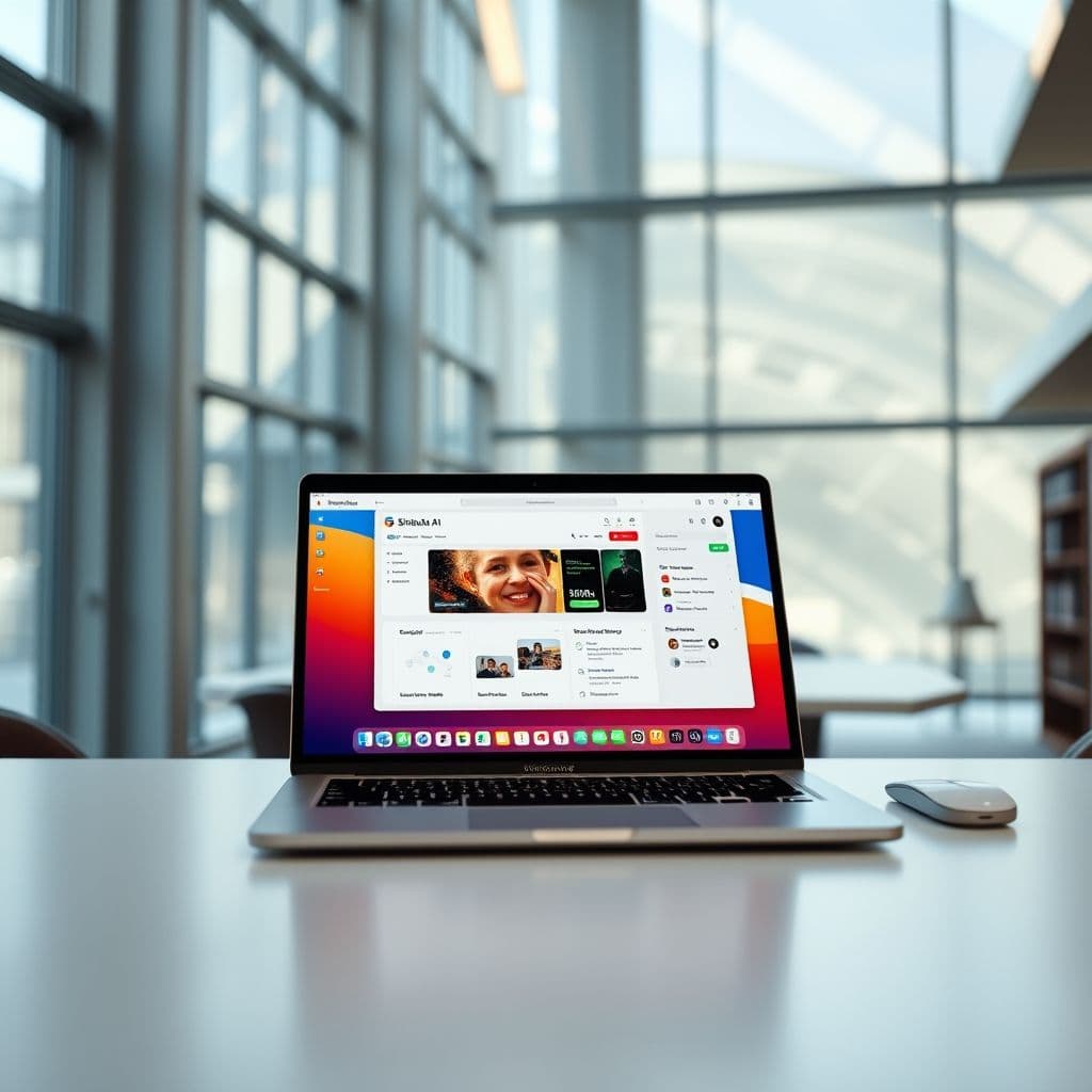 Interfaz visual de SimStudio AI mostrando automatizaciones conectadas con apps como Gmail y Slack